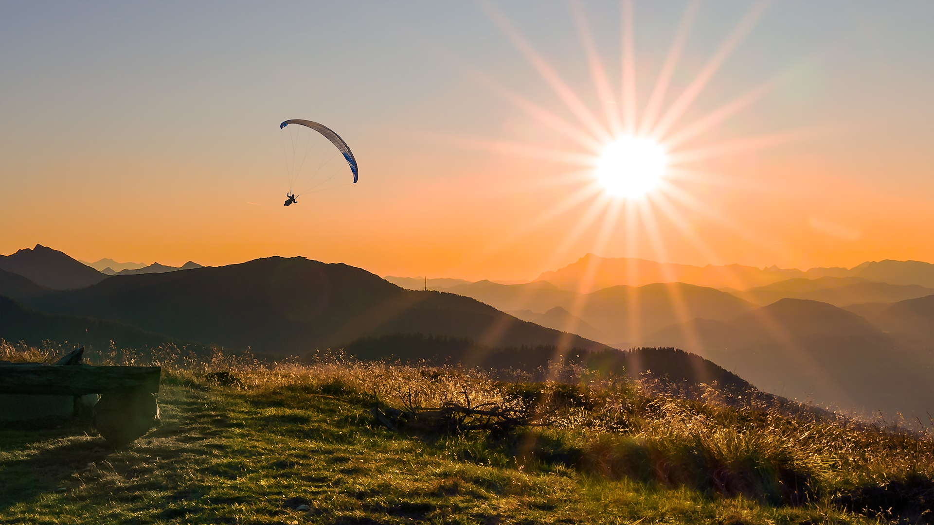 Paragleiter in der Luft